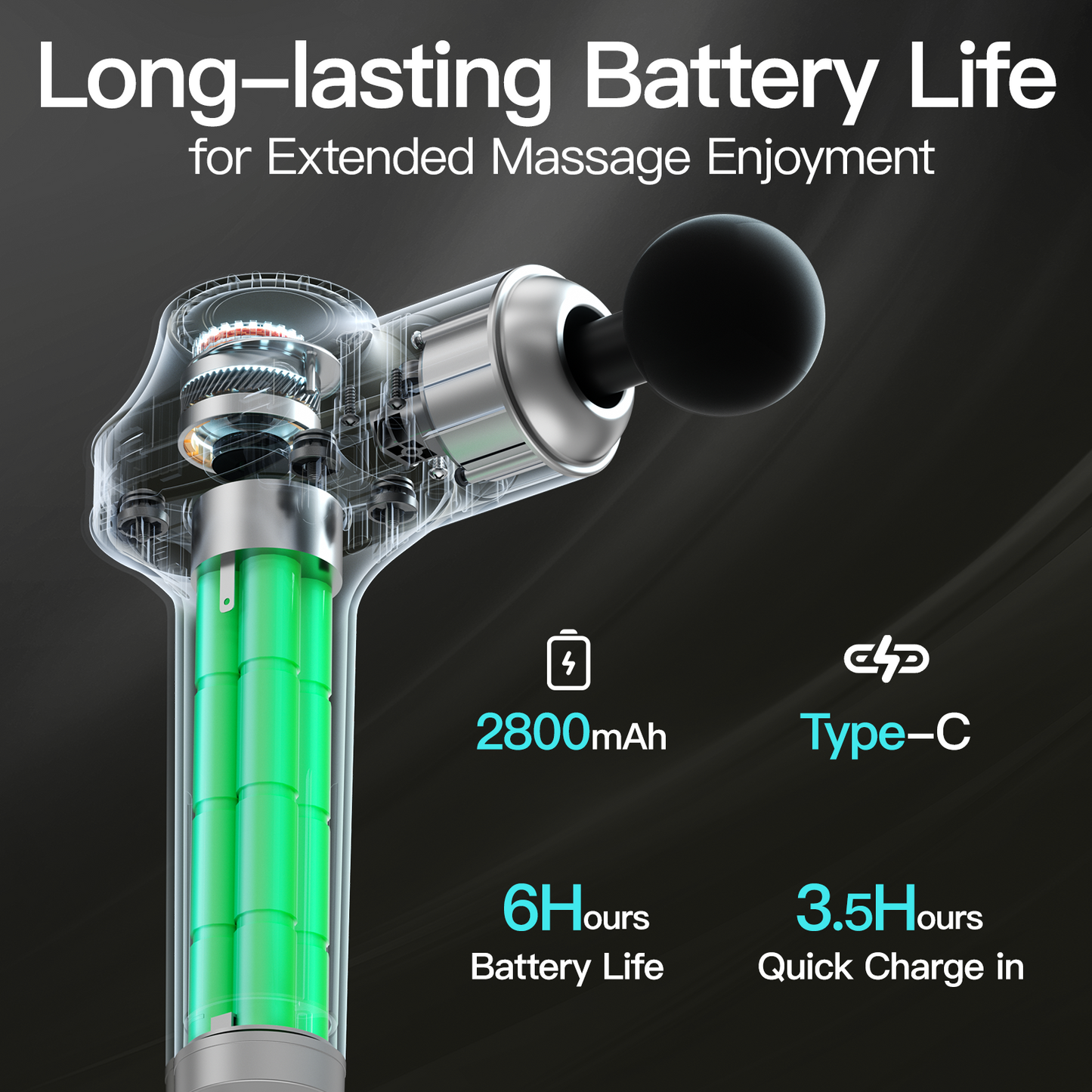 UMAY Massage Gun, Percussion Muscle Massage Gun Deep Tissue, Handheld Body Back Muscle Massager Gun with 10 Massage Heads