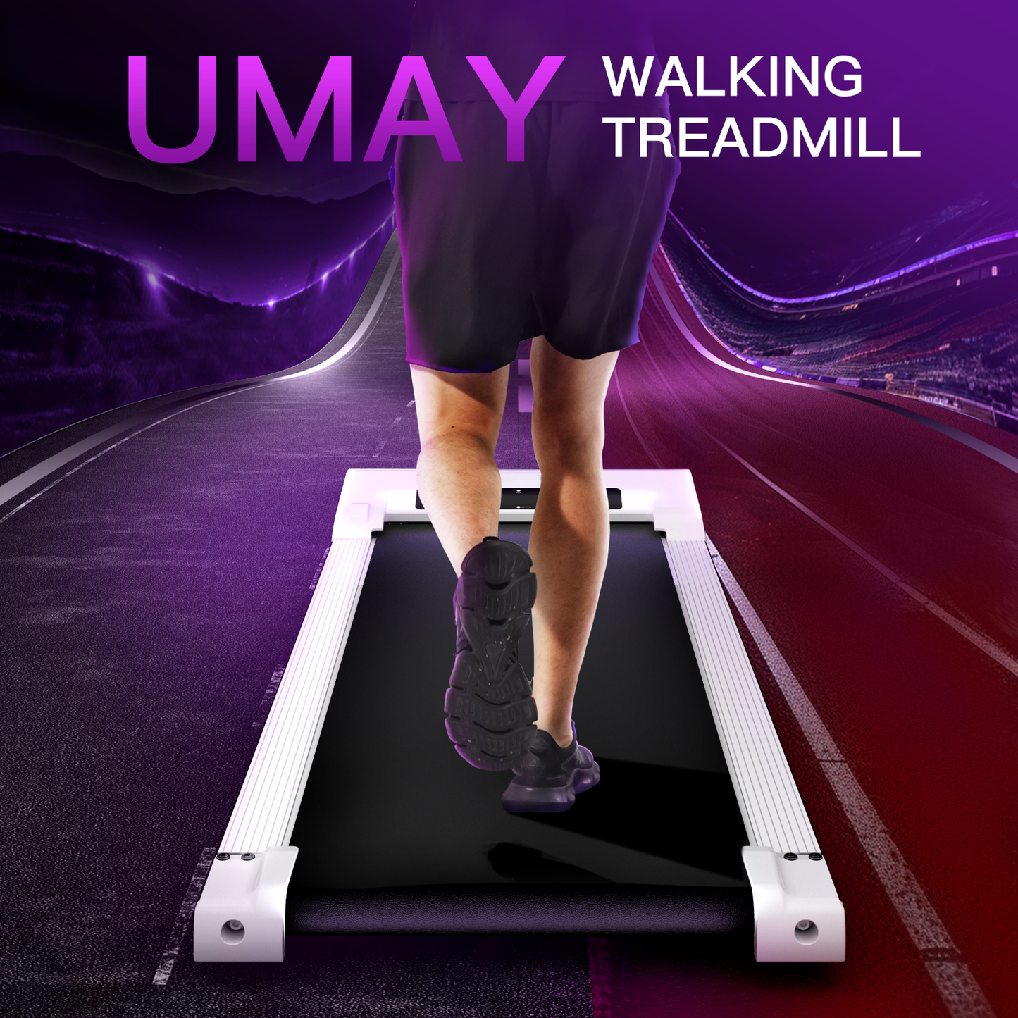 UMAY Walking Pad, Small Under Desk Treadmill, Portable Mini Treadmill for Home Office, Compact Walking Treadmill with Remote & APP Control