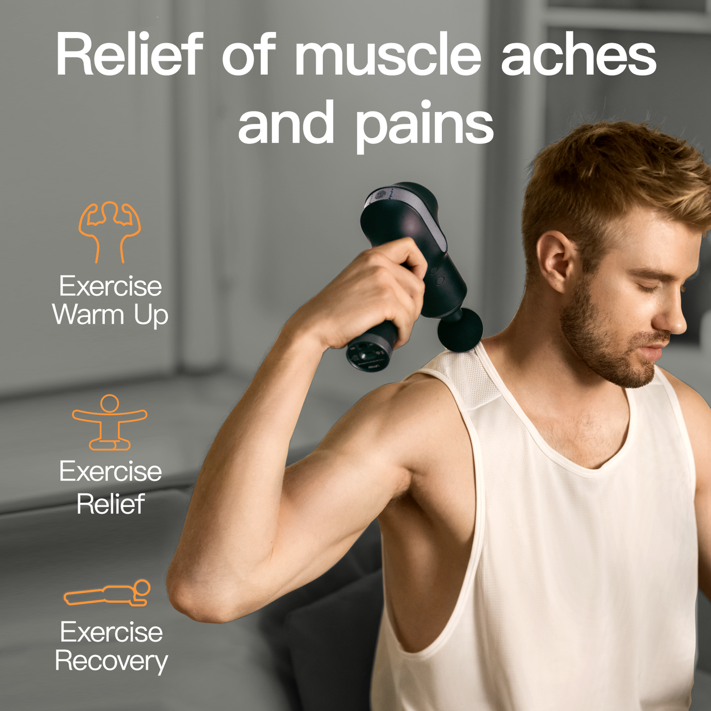 UMAY Massage Gun, Percussion Muscle Massage Gun Deep Tissue, Handheld Body Back Muscle Massager Gun with 10 Massage Heads