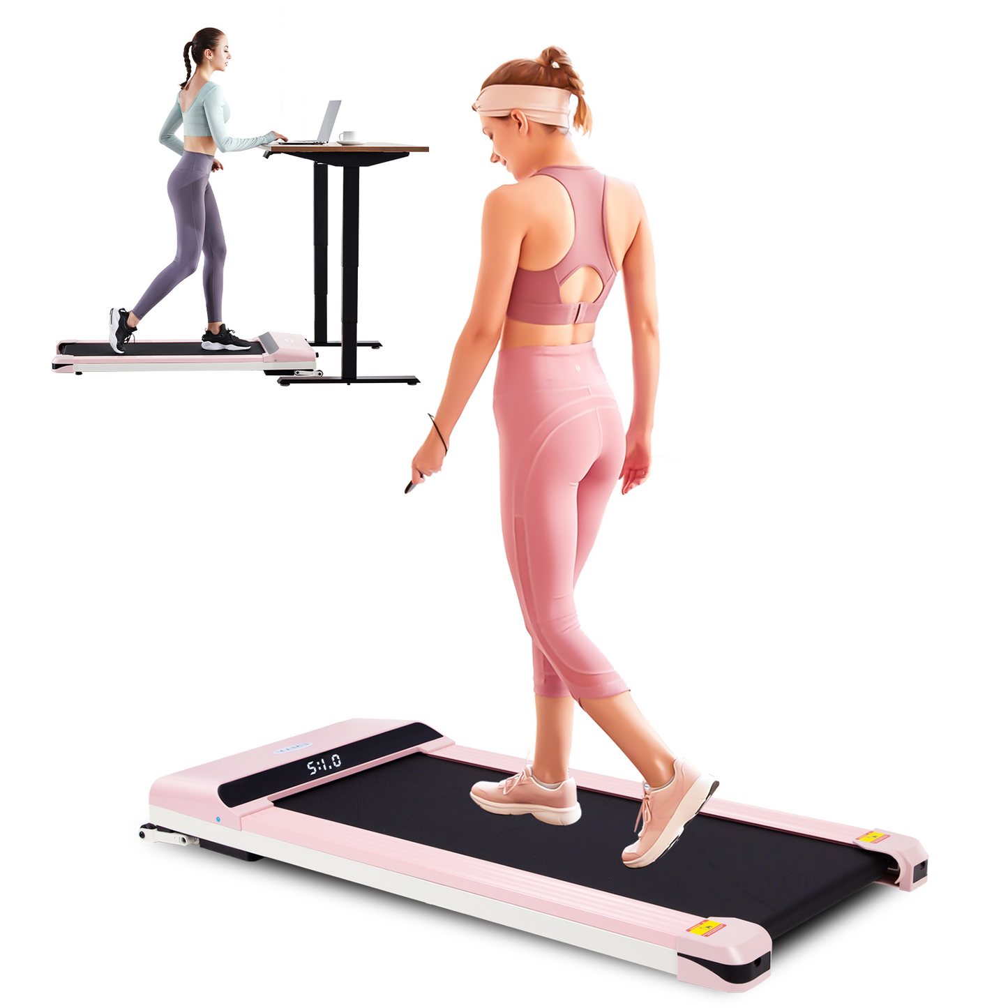 UMAY Walking Pad Treadmill Under Desk Treadmill for Home Office