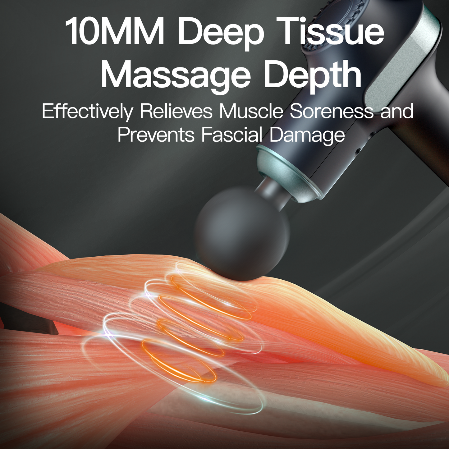 UMAY Massage Gun, Percussion Muscle Massage Gun Deep Tissue, Handheld Body Back Muscle Massager Gun with 10 Massage Heads