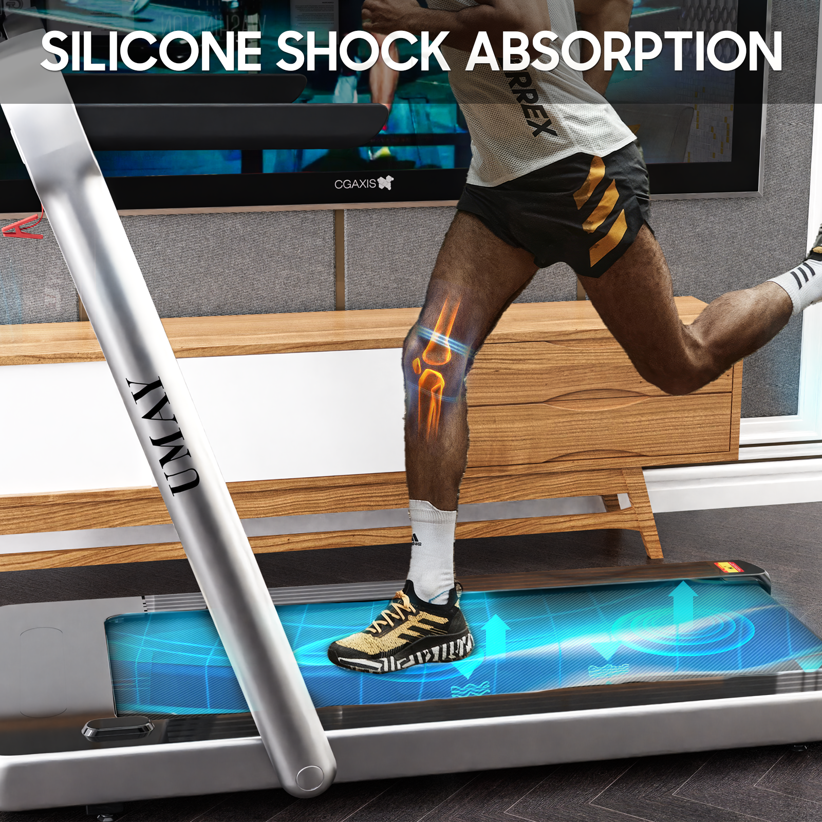 Foldable Portable 2 in 1 Treadmill for Home Office 7.5 MPH